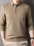 Men's Plus Size Long Sleeve Classic Fit Polo