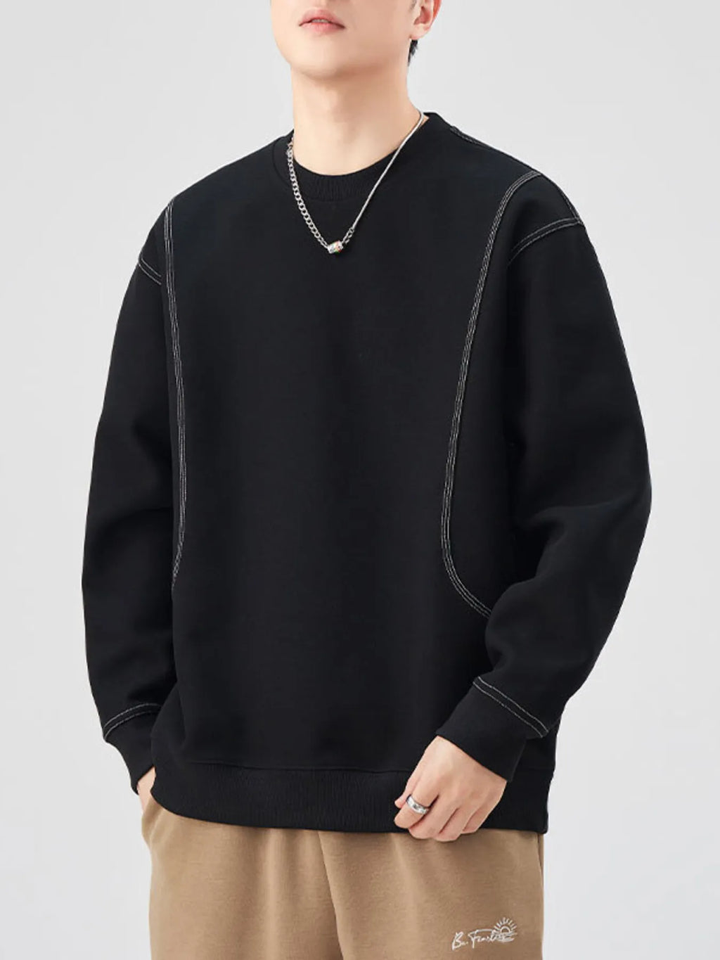 Men's Plus Size Crew Neck Long Sleeve Sweatshirt