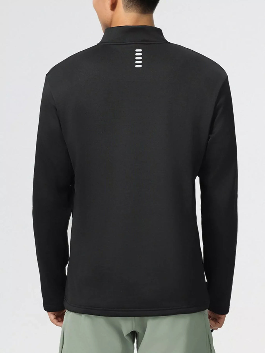Men's Plus Size Half-Zip Long Sleeve Top