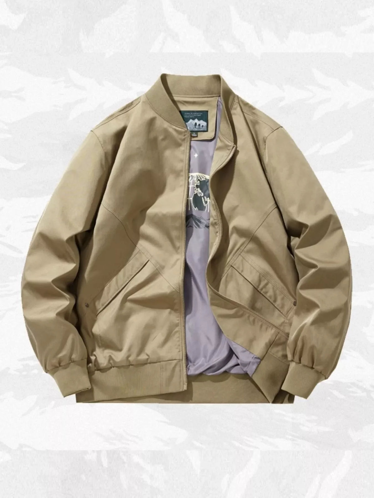 Men's Plus Size Zip Up Long Sleeve Jacket