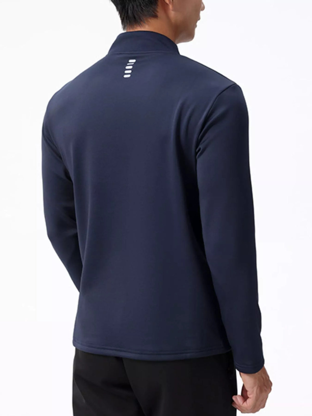 Men's Plus Size Half-Zip Long Sleeve Top