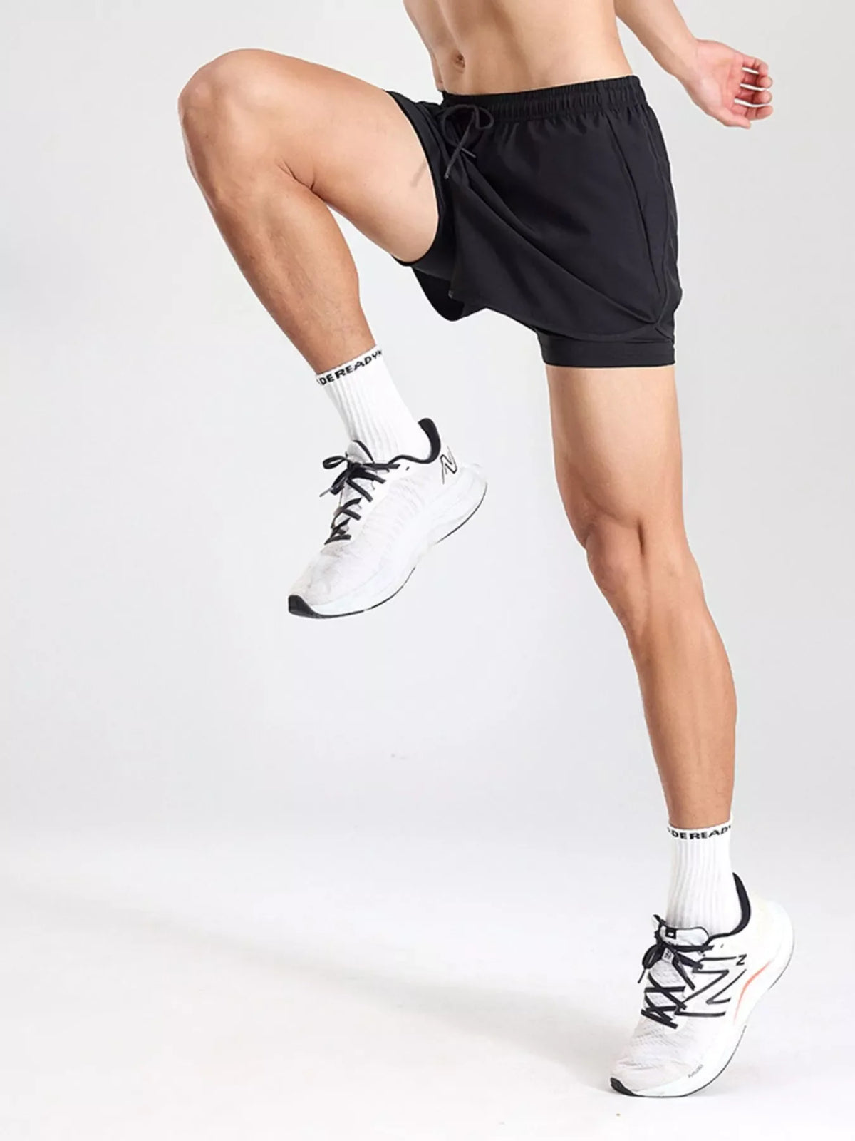 Men's Plus Size Drawstring Active Shorts