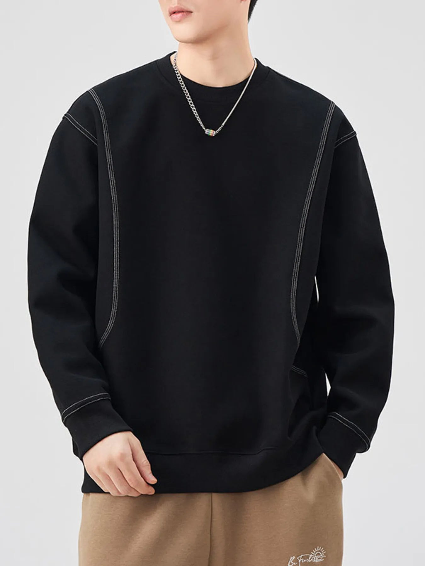 Men's Plus Size Crew Neck Long Sleeve Sweatshirt
