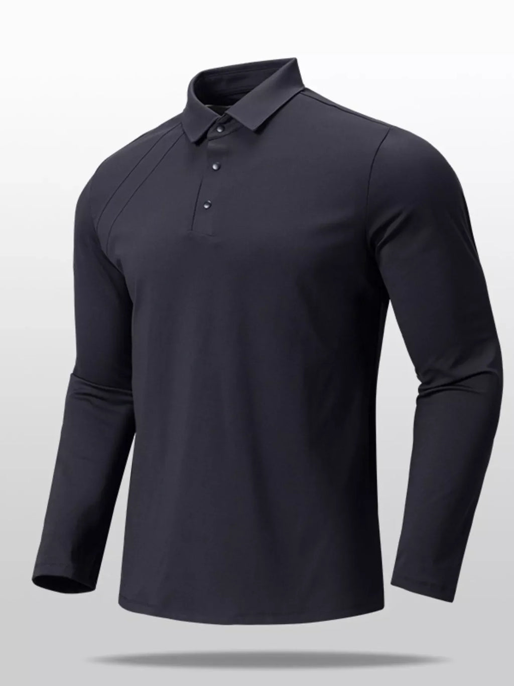 Men's Plus Size Long Sleeve Button Detail Polo