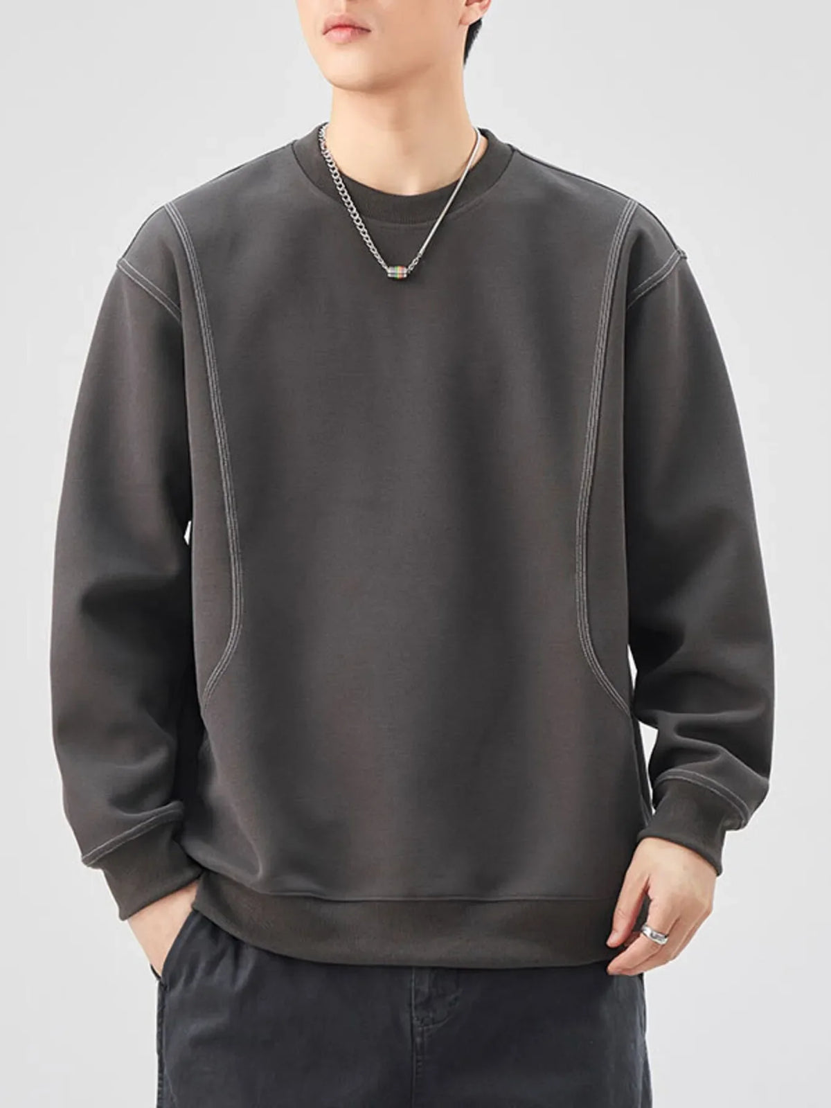 Men's Plus Size Crew Neck Long Sleeve Sweatshirt