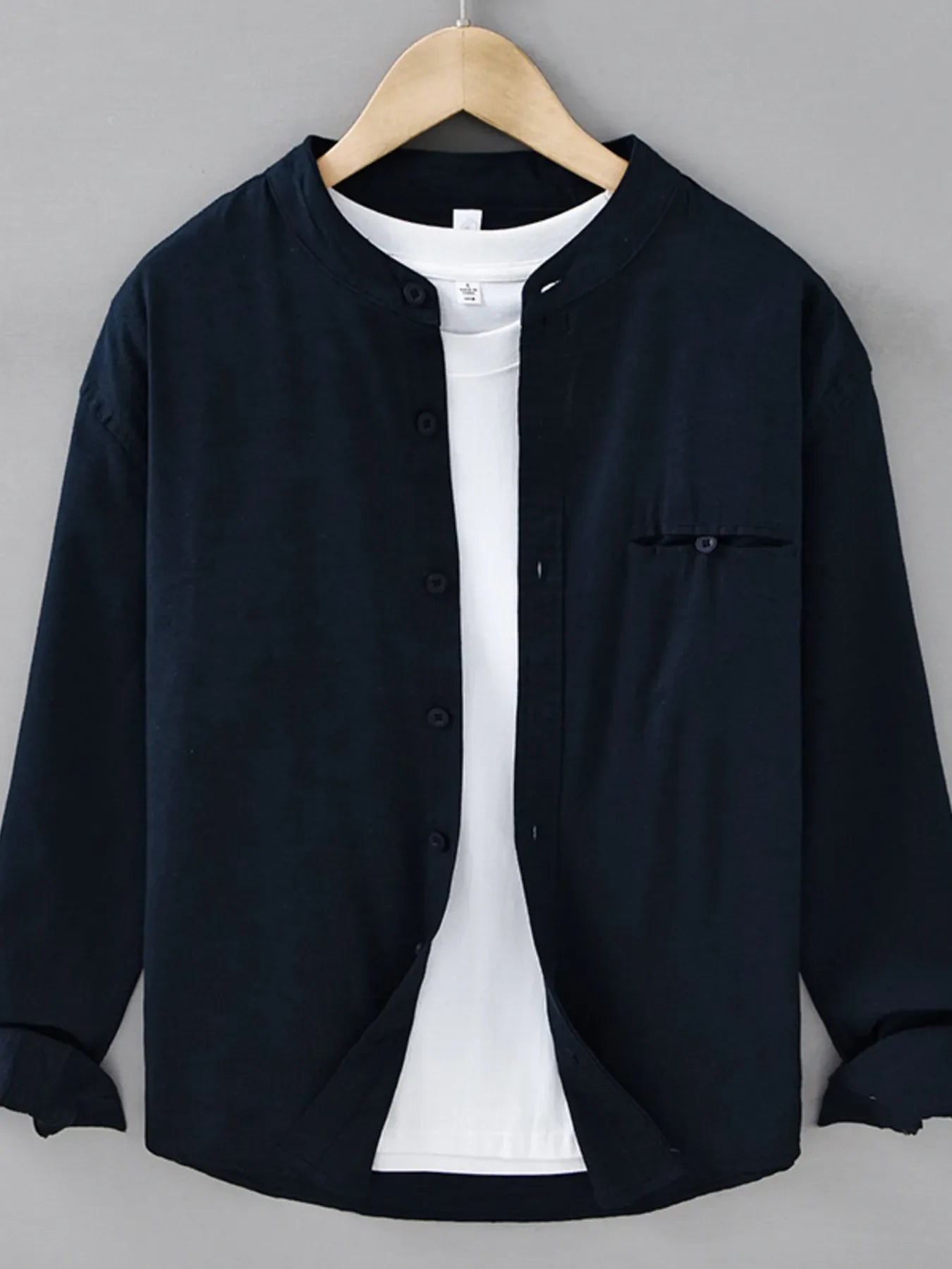 Men's Plus Size Casual Button Up Long Sleeve Shirt