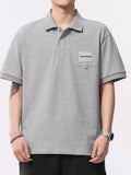 Men's Plus Size Short Sleeve Polo Shirt with Pocket