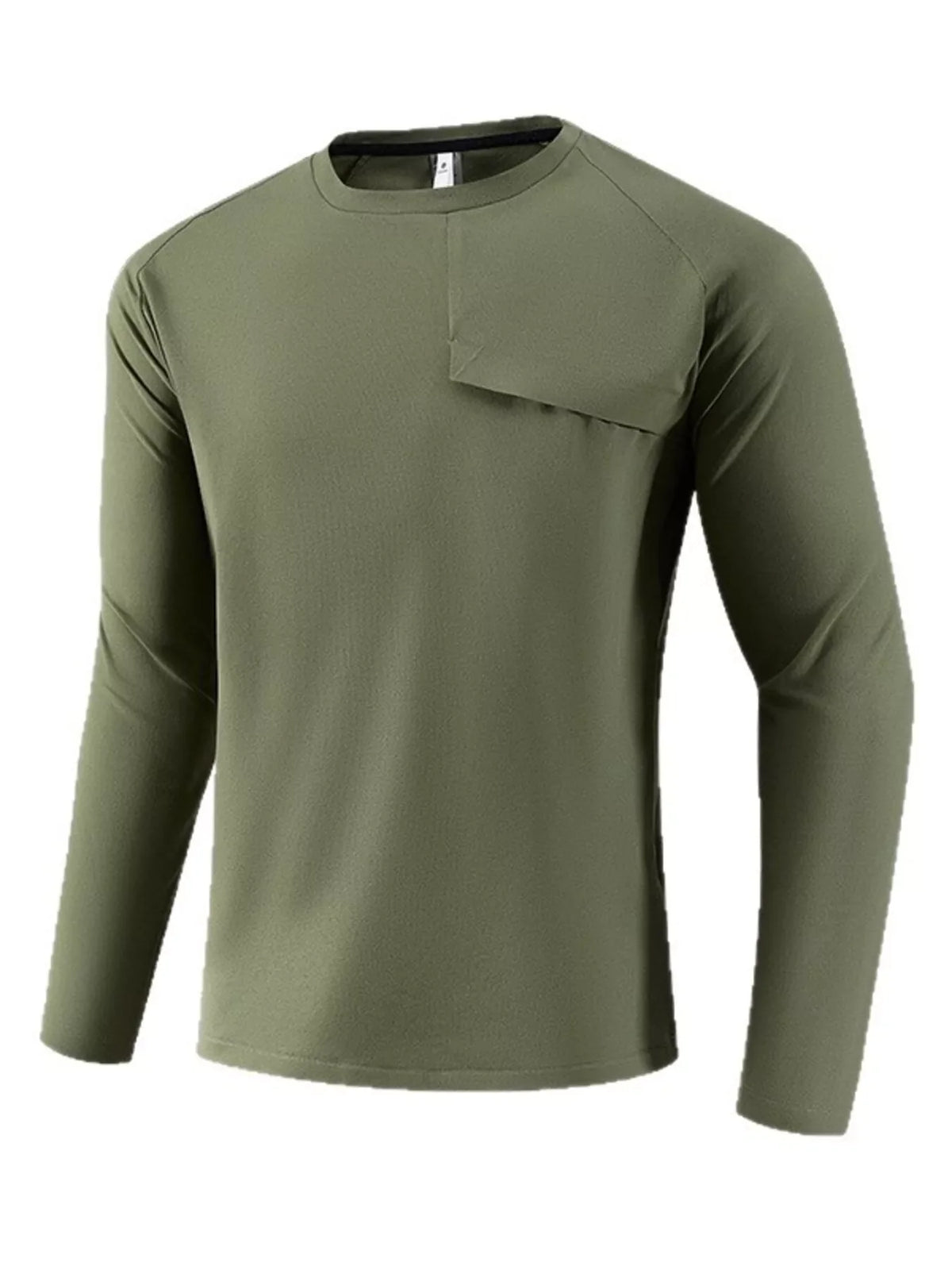 Men's Plus Size Long Sleeve T-Shirt with Pocket