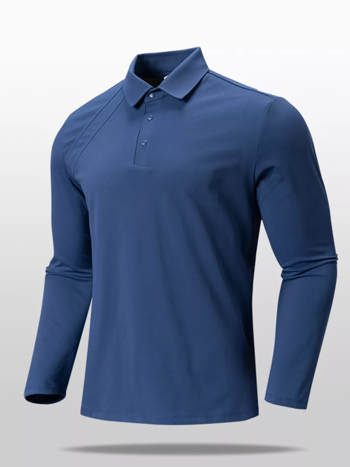 Men's Plus Size Long Sleeve Button Detail Polo