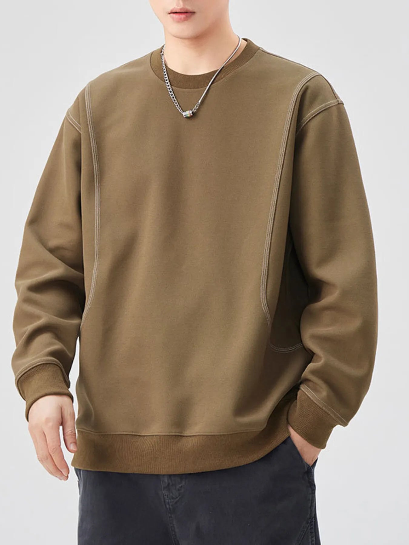 Men's Plus Size Crew Neck Long Sleeve Sweatshirt