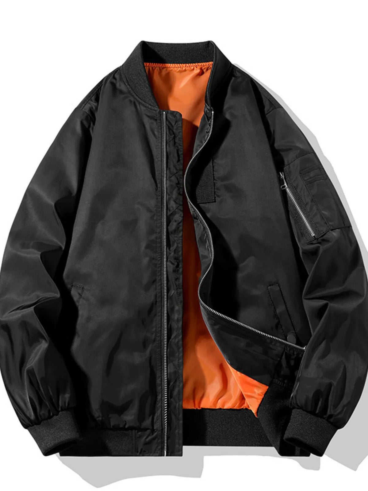Men's Plus Size Zip Up Long Sleeve Jacket