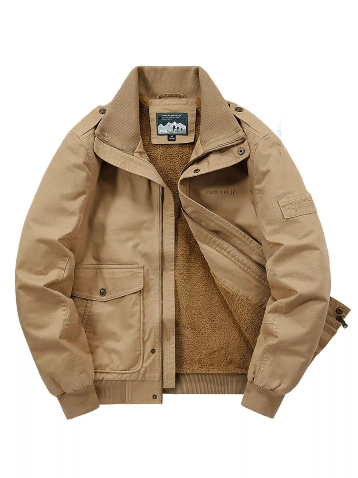 Men's Plus Size Zip Up Jacket with Pockets