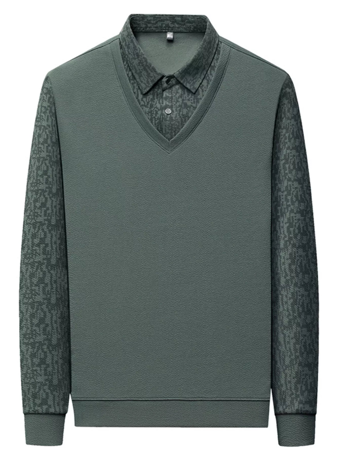 Men's Plus Size Long Sleeve Polo Shirt
