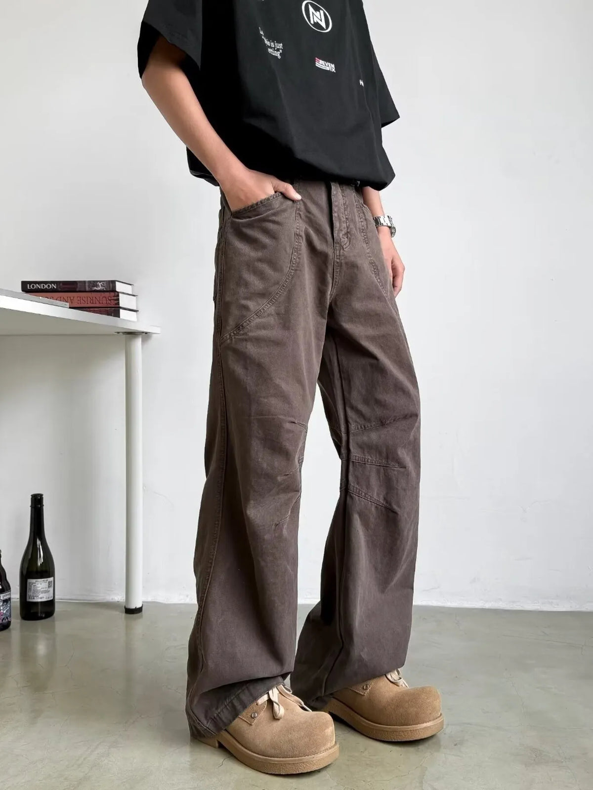 Men's Full Size Wide Leg Pants Plus Size
