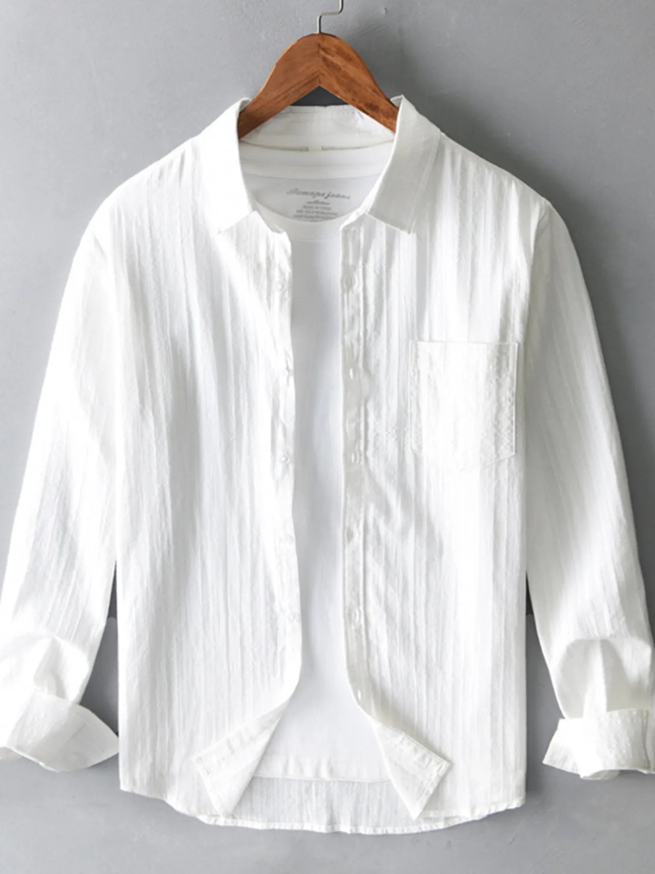 Men's Plus Size Button Up Long Sleeve Shirt
