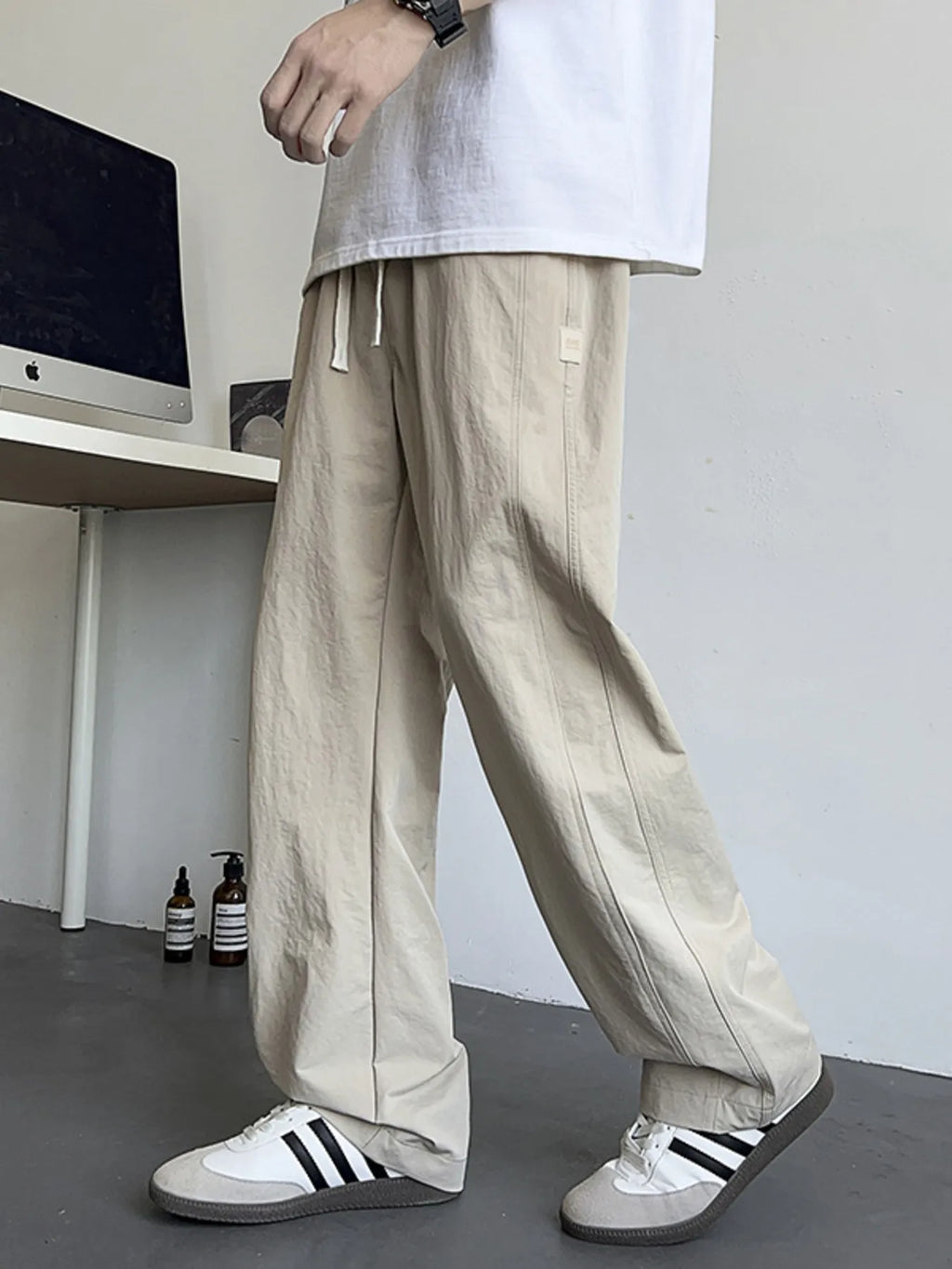 Men's Plus Size Casual Wide Leg Pants