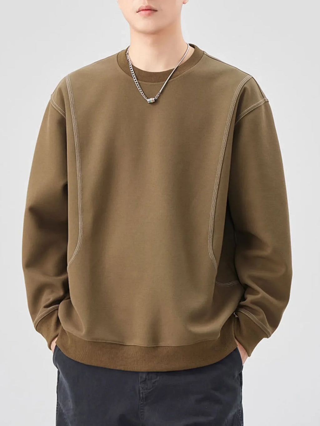 Men's Plus Size Crew Neck Long Sleeve Sweatshirt