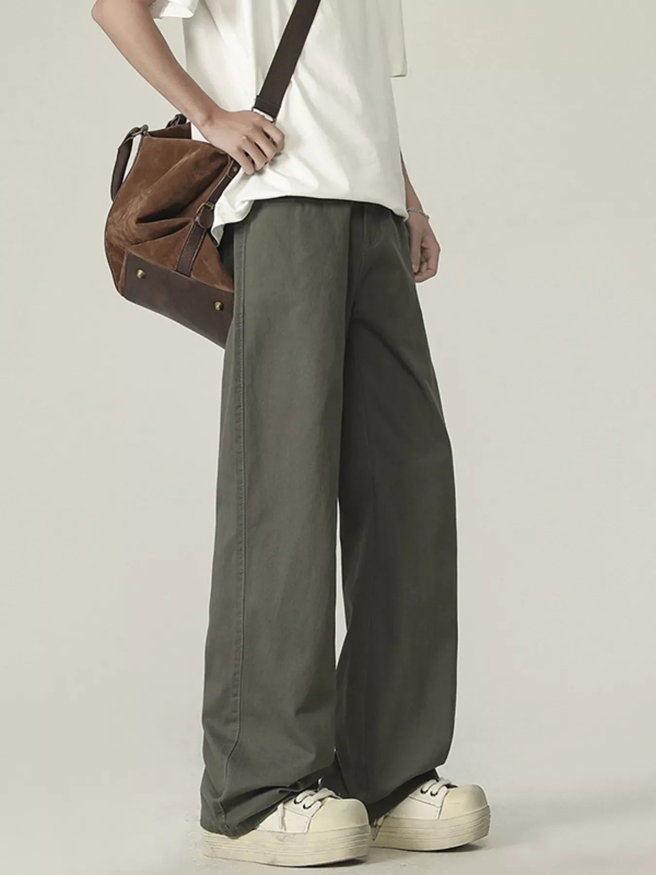 Men's Plus Size Loose Fit Wide Leg Pants