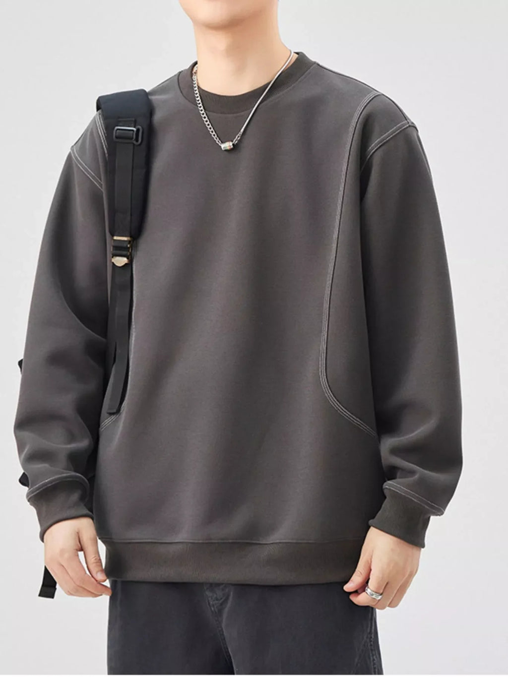 Men's Plus Size Crew Neck Long Sleeve Sweatshirt