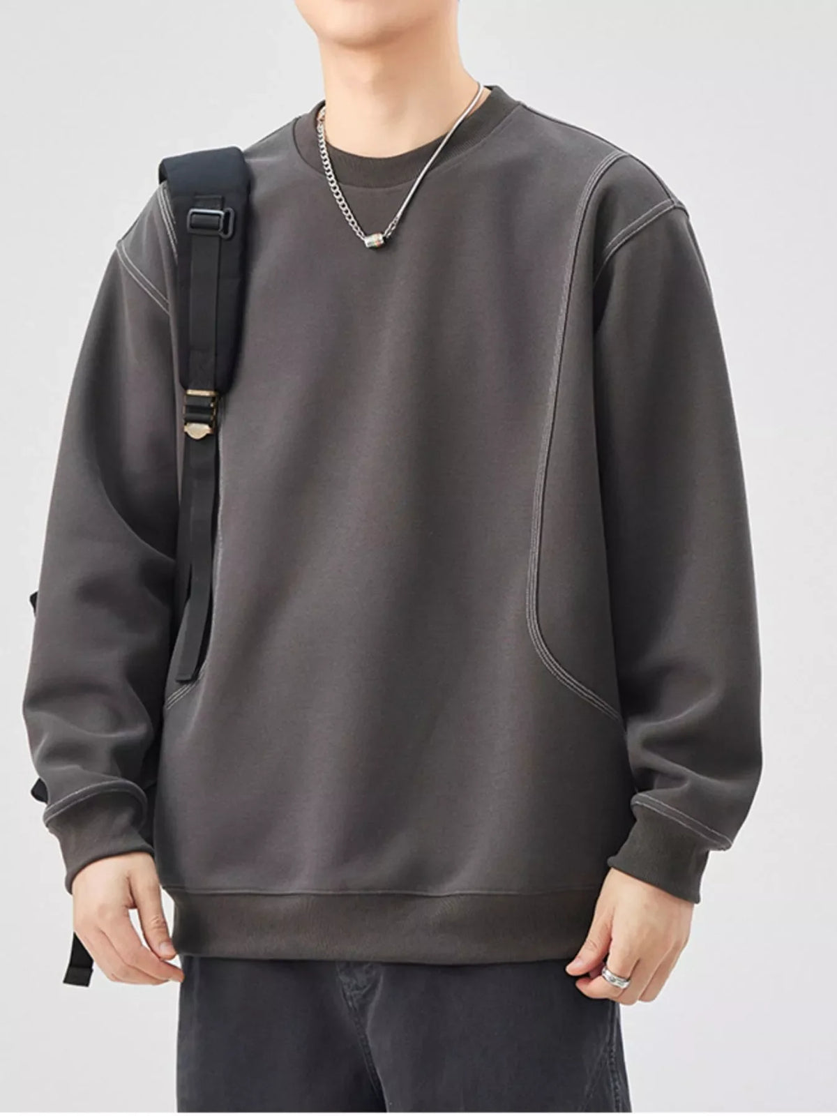 Men's Plus Size Crew Neck Long Sleeve Sweatshirt