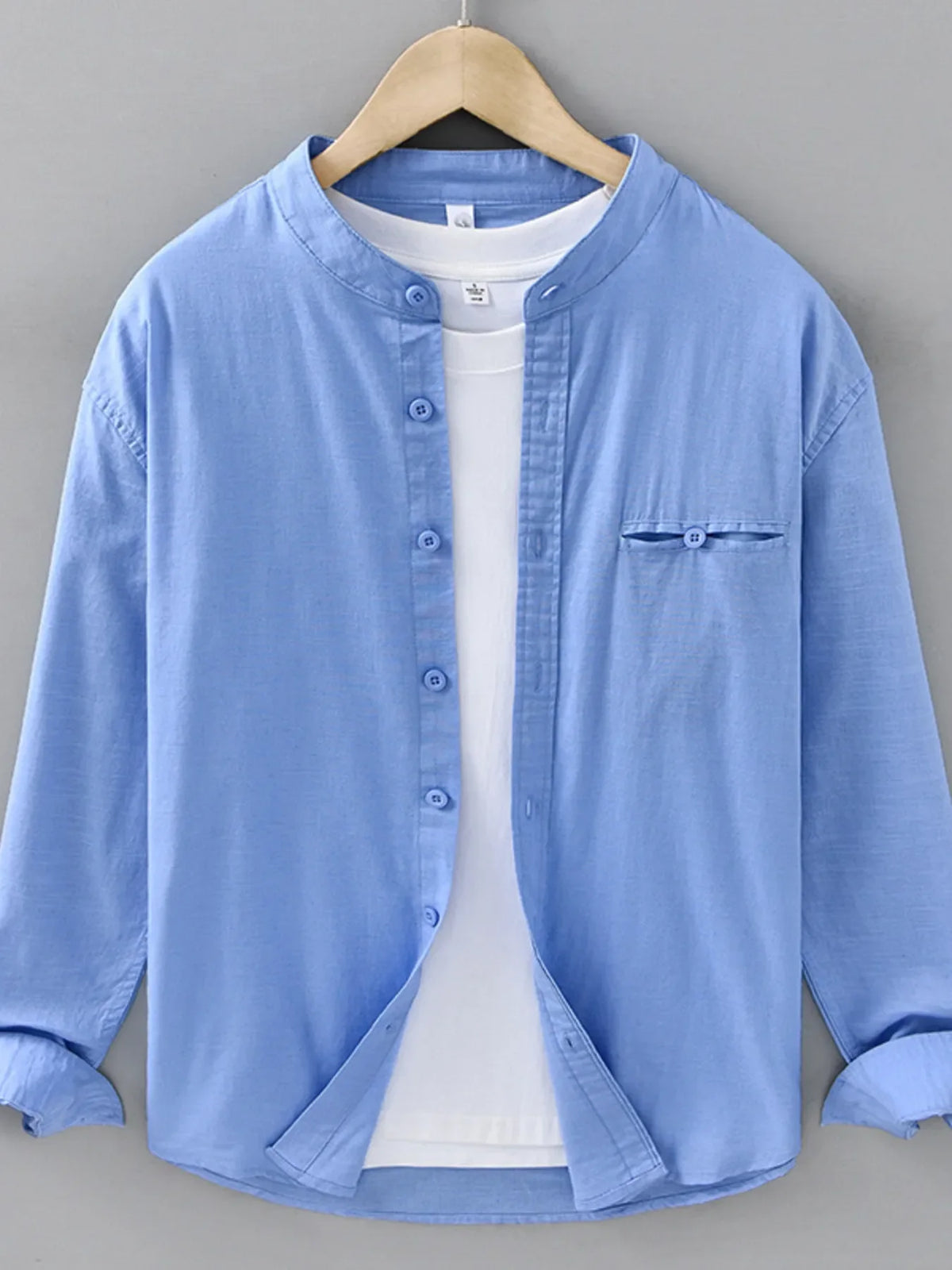 Men's Plus Size Casual Button Up Long Sleeve Shirt