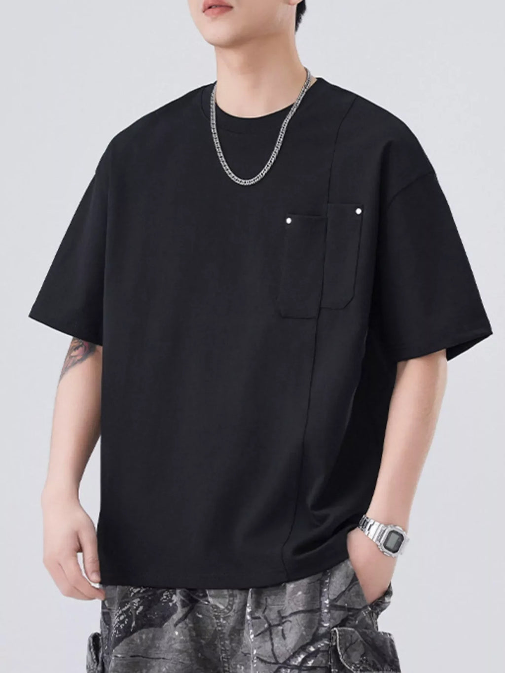 Men's Plus Size Round Neck Short Sleeve T-Shirt