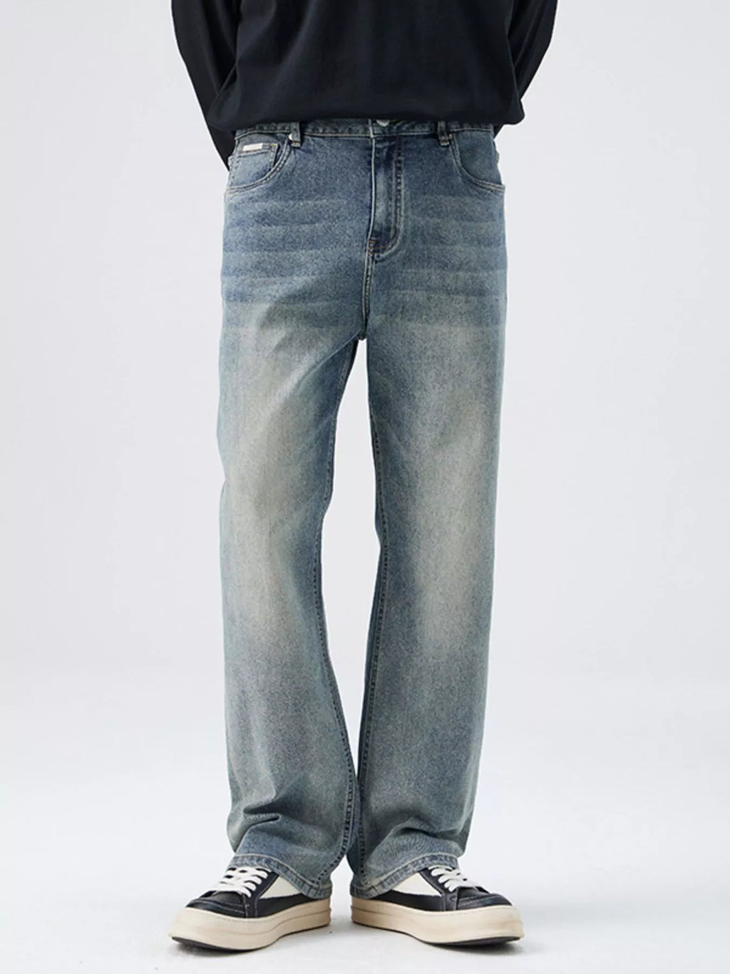 Men's Plus Size Wash Loose Fit Jeans