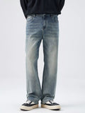 Men's Plus Size Wash Loose Fit Jeans