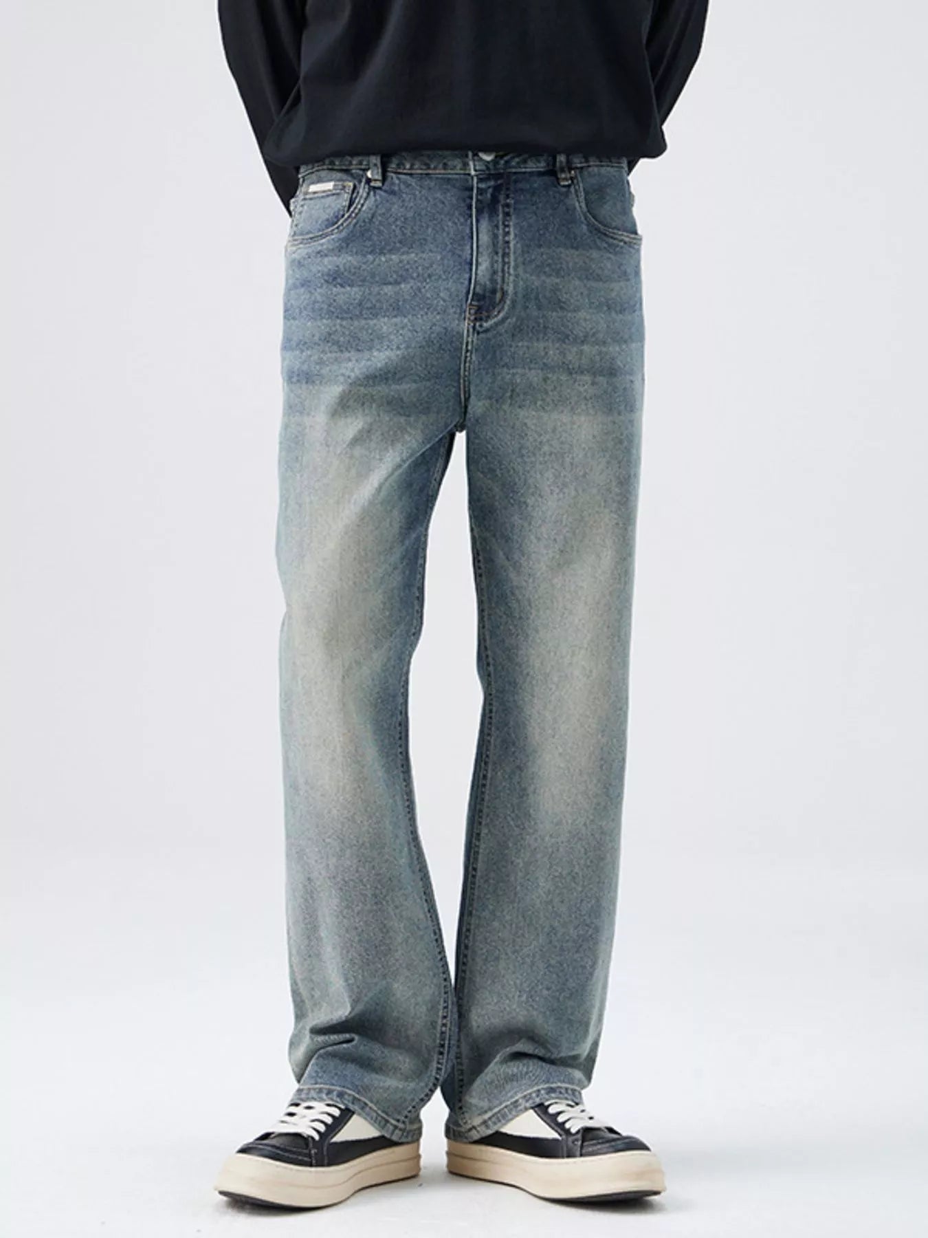 Men's Plus Size Wash Loose Fit Jeans