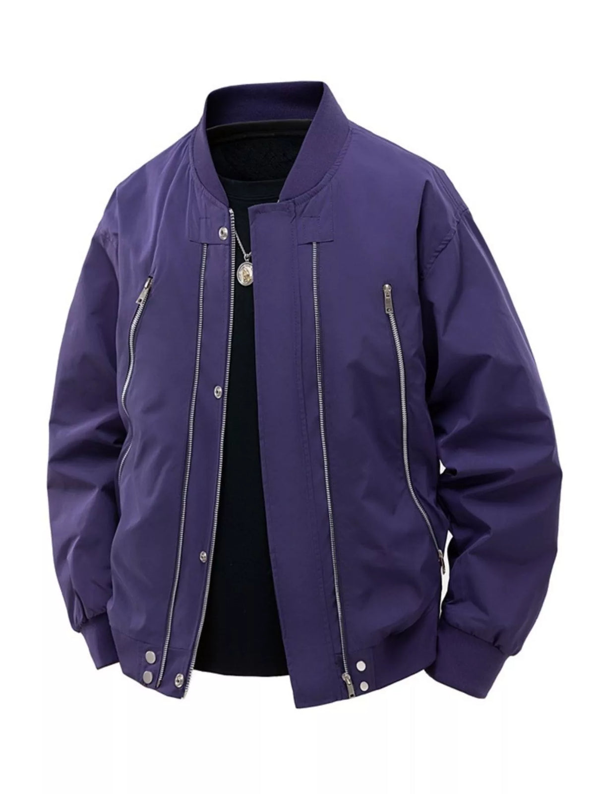 Men's Plus Size Zip Up Long Sleeve Jacket
