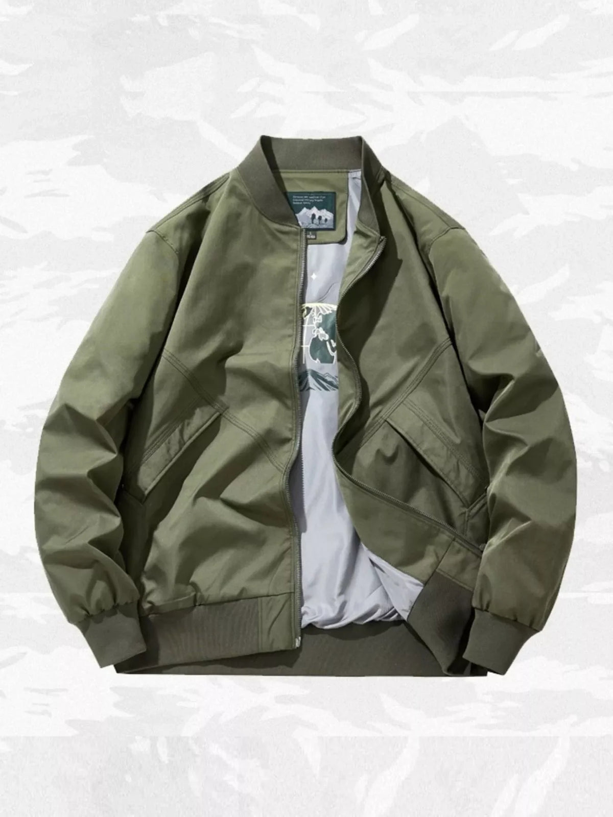 Men's Plus Size Zip Up Long Sleeve Jacket