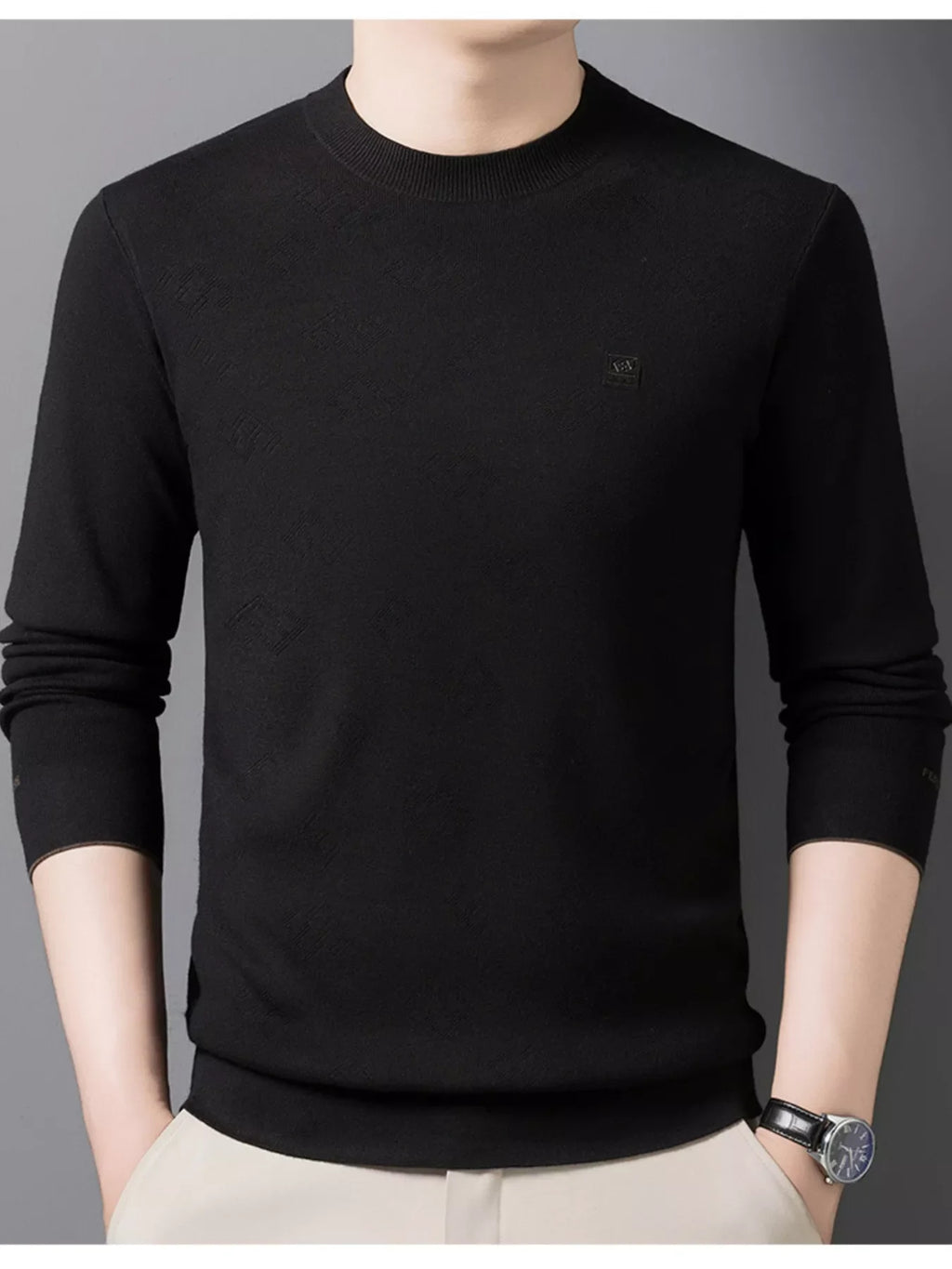 Men's Plus Size Round Neck Slim Fit Knit Top