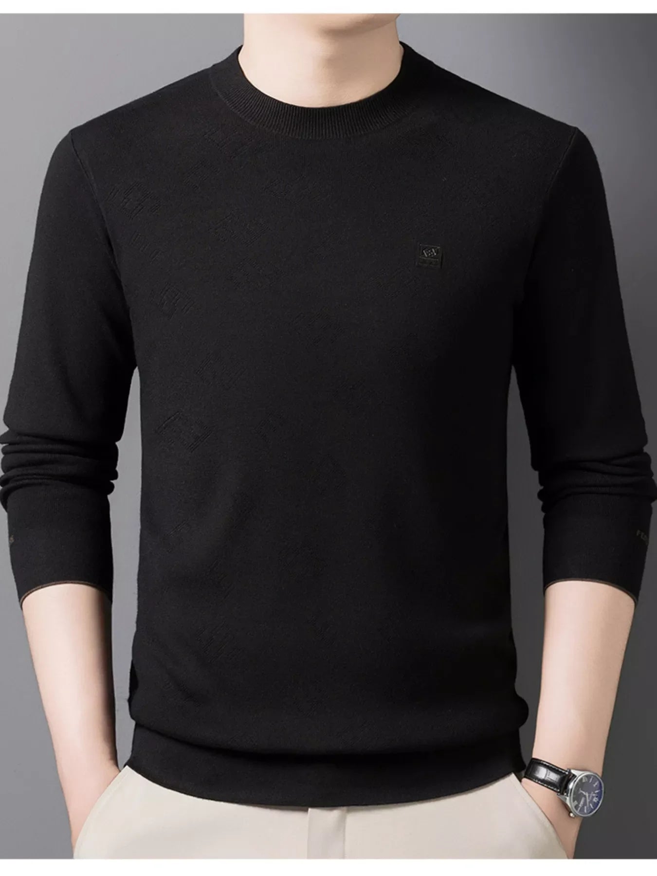 Men's Plus Size Round Neck Slim Fit Knit Top