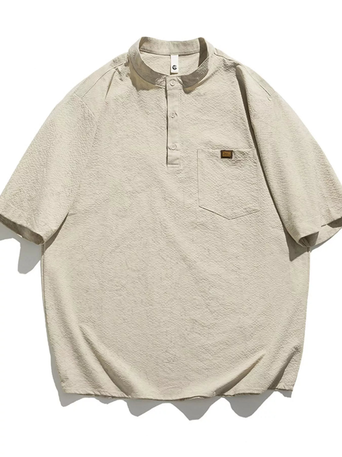 Men's Plus Size Button Detail Short Sleeve Top