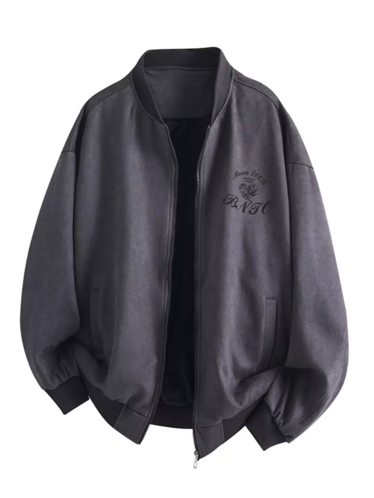 Men's Plus Size Zip Up Long Sleeve Jacket