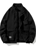 Men's Plus Size Zip Up Long Sleeve Jacket