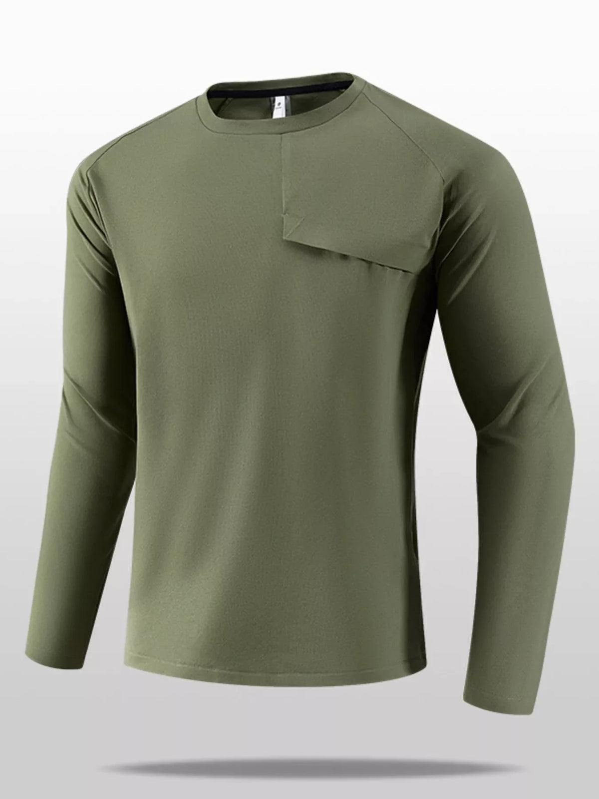 Men's Plus Size Long Sleeve T-Shirt with Pocket