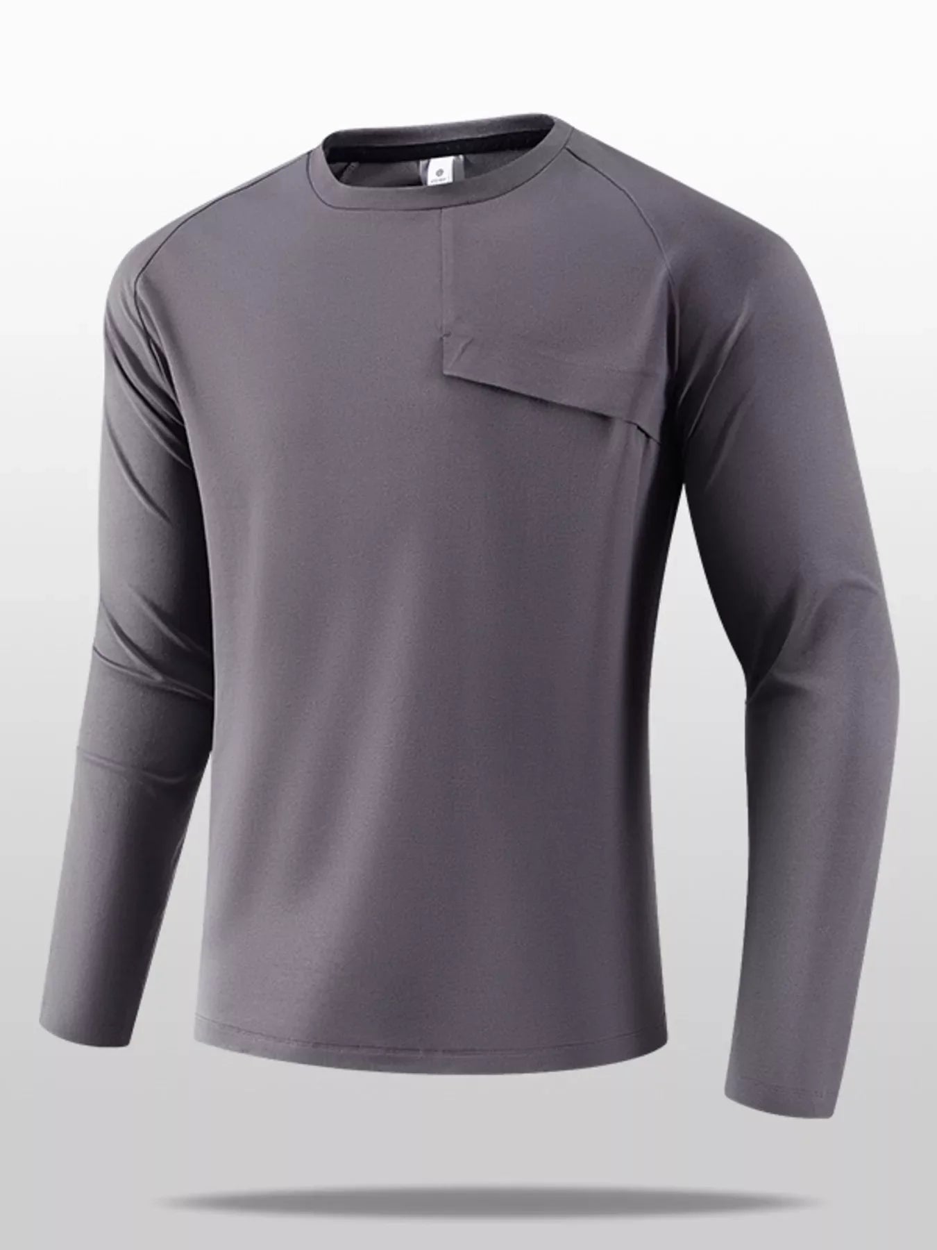 Men's Plus Size Long Sleeve T-Shirt with Pocket