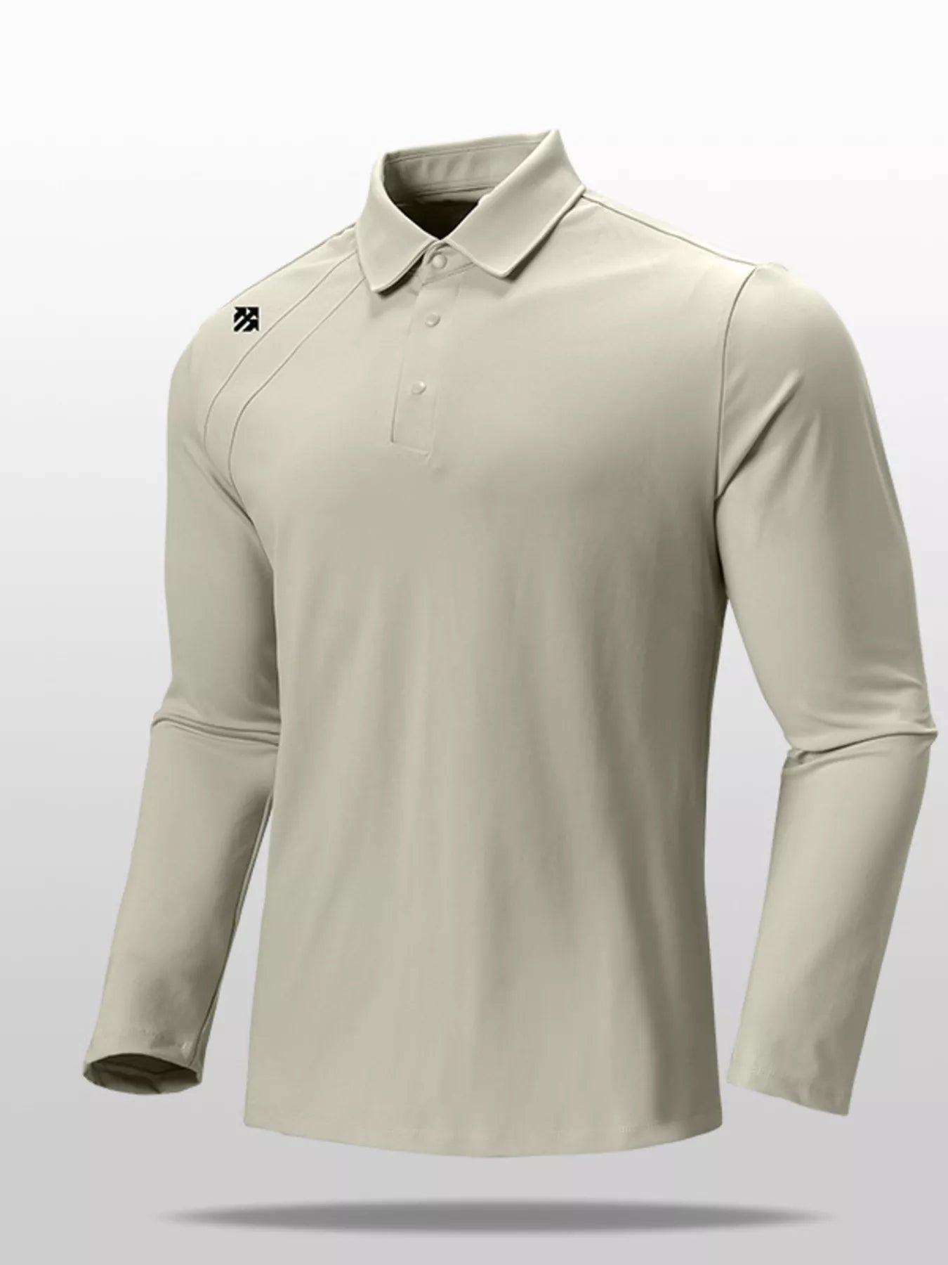 Men's Plus Size Long Sleeve Button Detail Polo