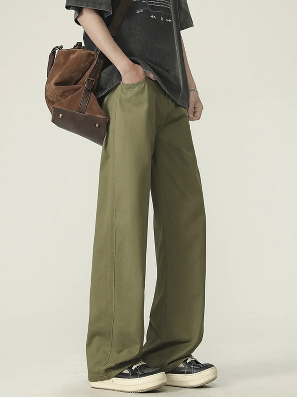 Men's Plus Size Loose Fit Wide Leg Pants