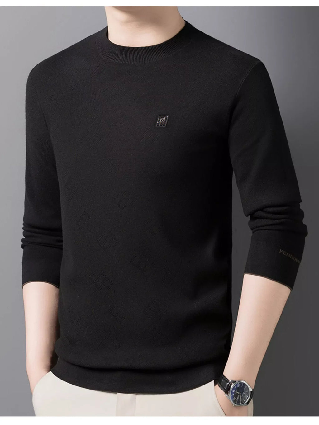 Men's Plus Size Round Neck Slim Fit Knit Top