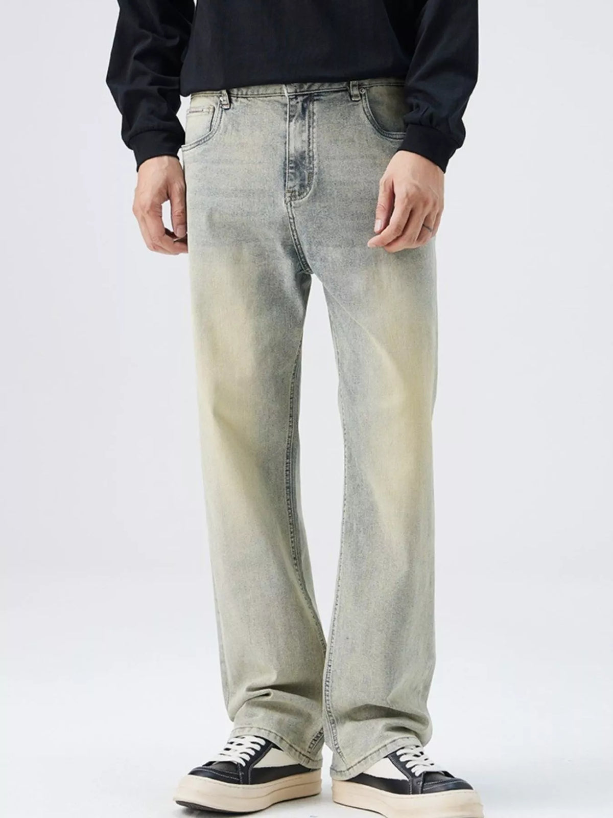 Men's Plus Size Wash Loose Fit Jeans