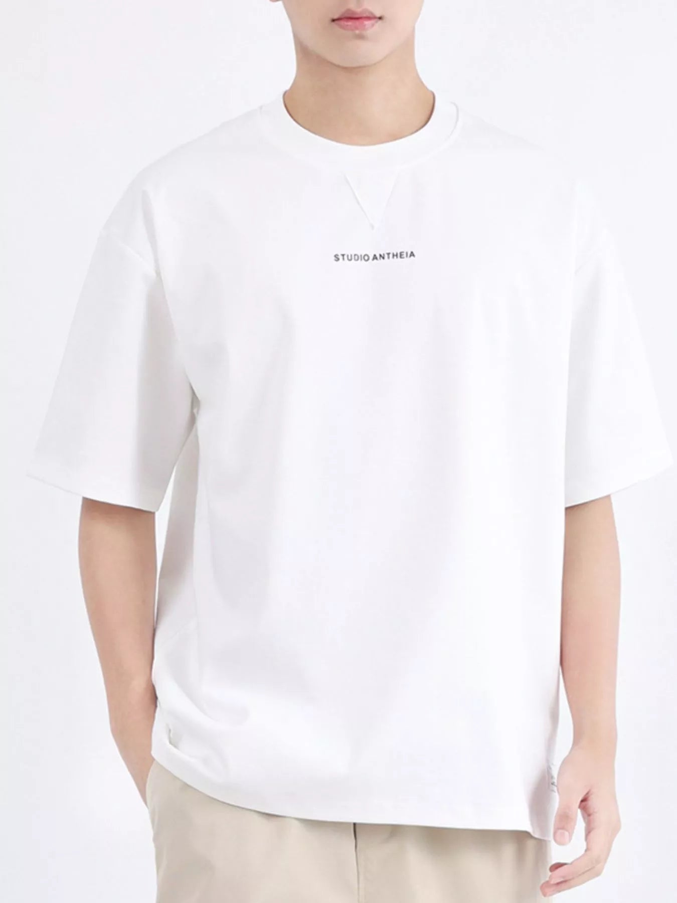 Men's Plus Size Letter Round Neck Oversized T-Shirt