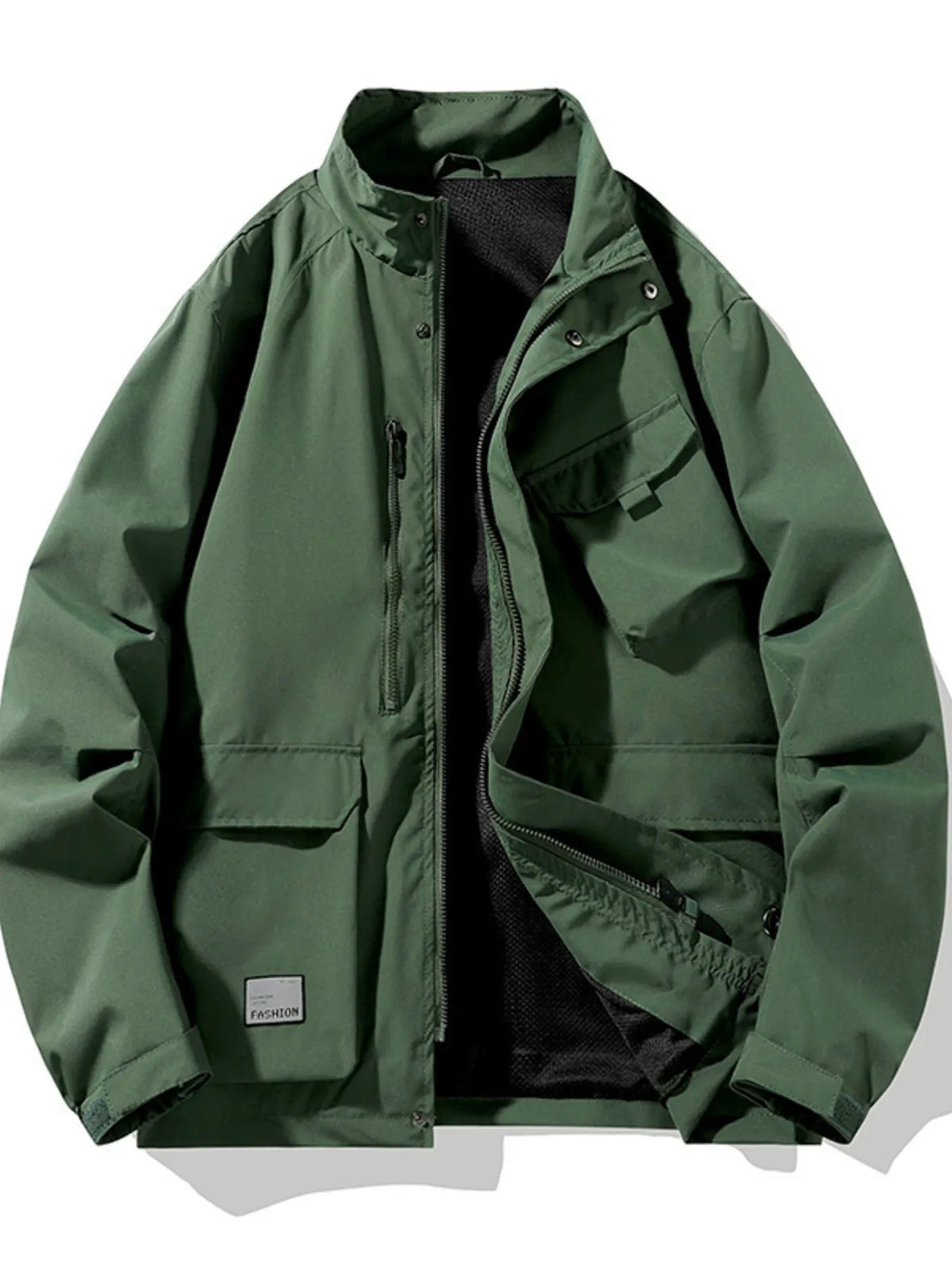 Men's Plus Size Zip Up Long Sleeve Jacket