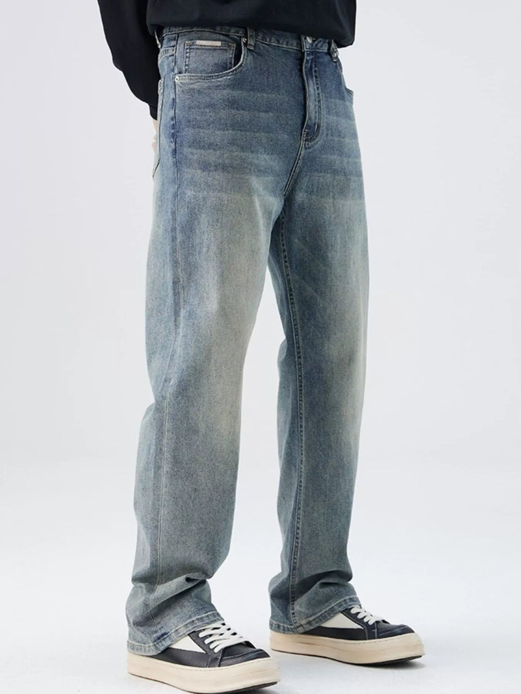Men's Plus Size Wash Loose Fit Jeans