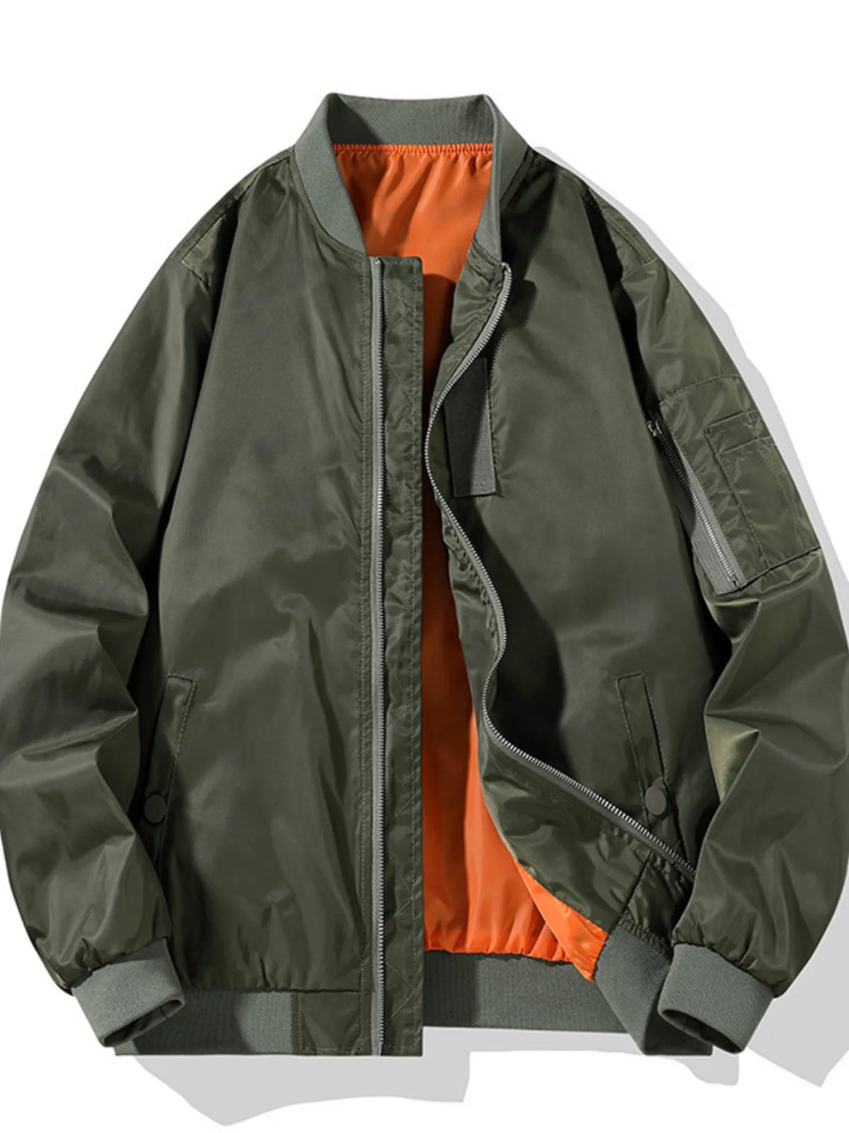 Men's Plus Size Zip Up Long Sleeve Jacket