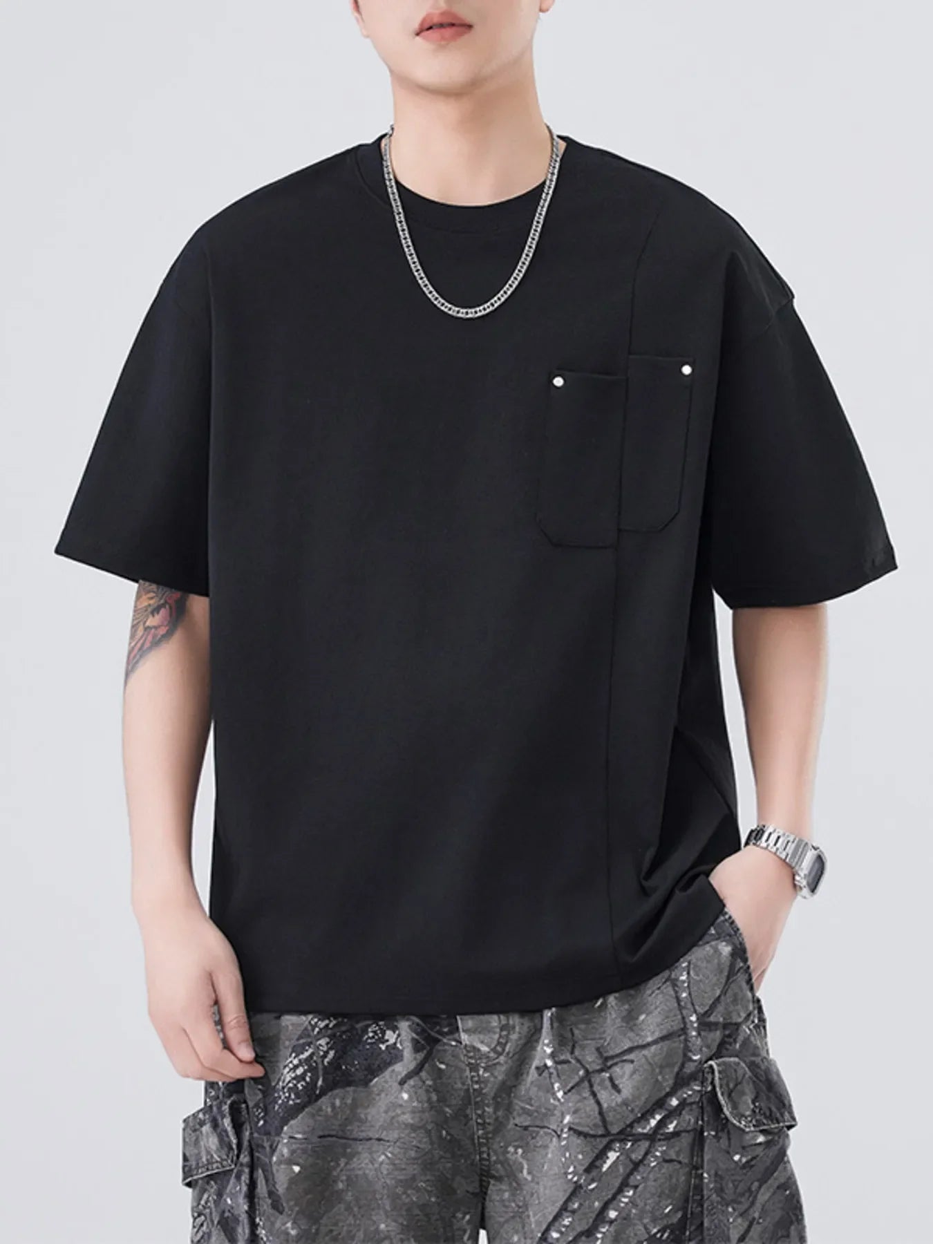 Men's Plus Size Round Neck Short Sleeve T-Shirt