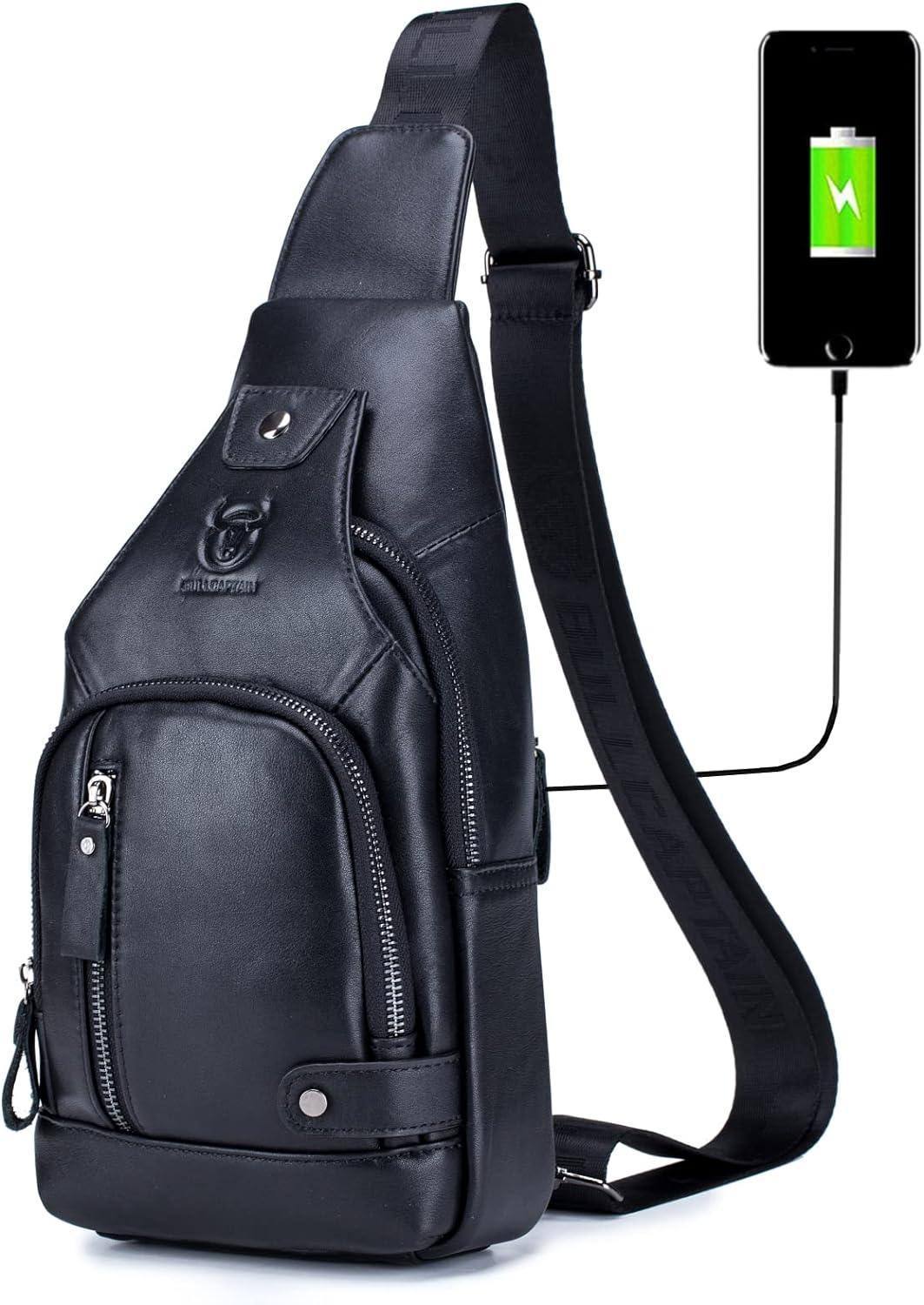 Men's Genuine Leather Sling Bag – Modern Crossbody Carry