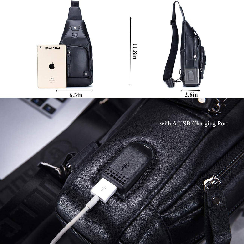 Men's Genuine Leather Sling Bag – Modern Crossbody Carry