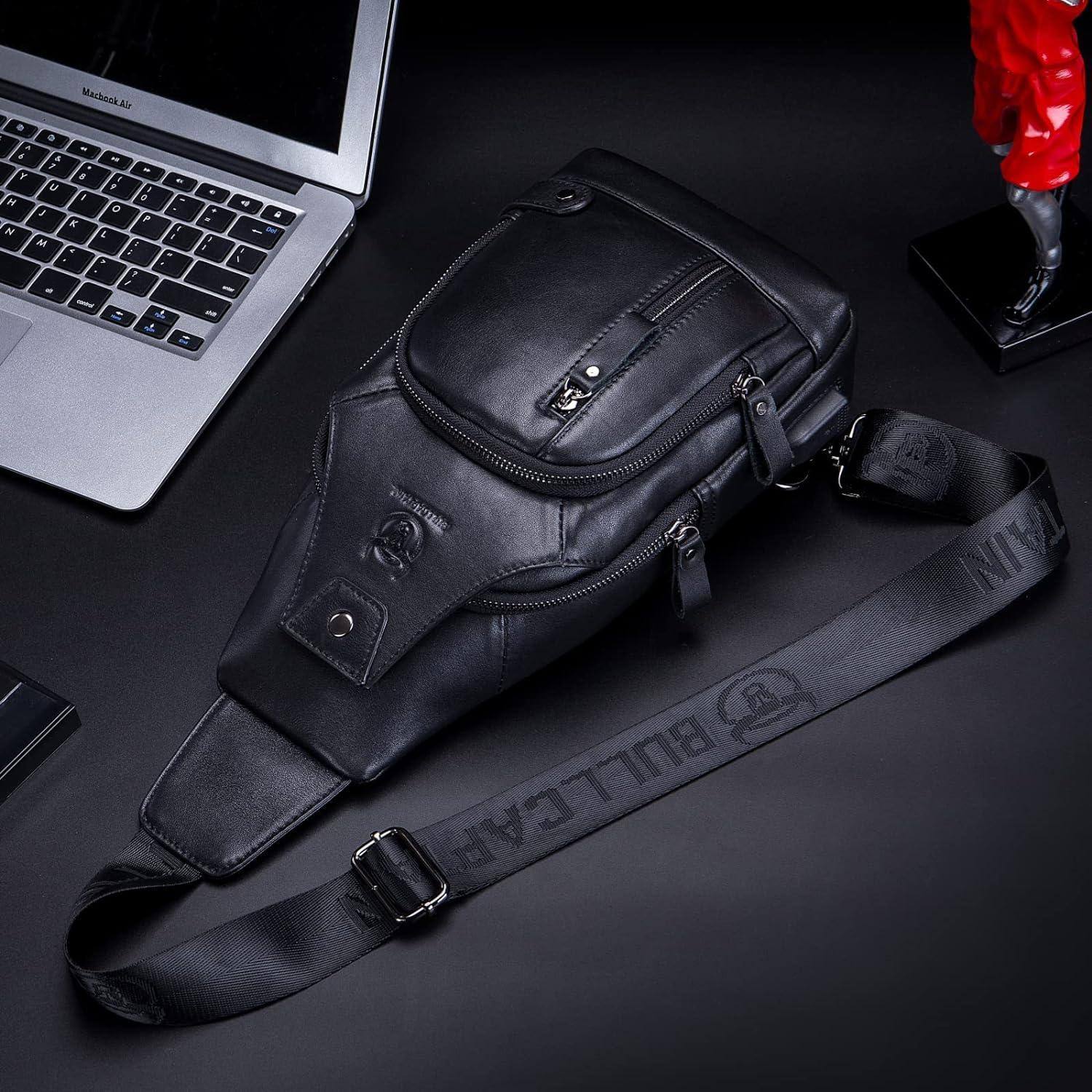 Men's Genuine Leather Sling Bag – Modern Crossbody Carry